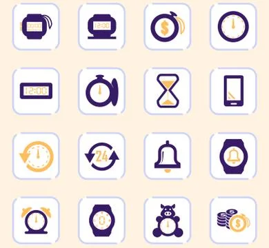 Time icons set Stock Illustration