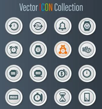 Time icons set Stock Illustration