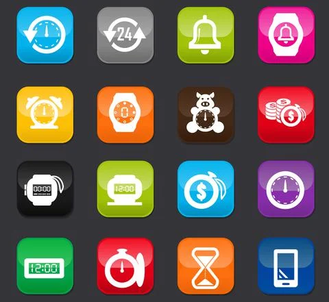 Time icons set Stock Illustration