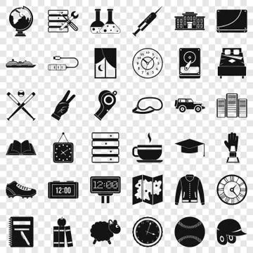 Time icons set, simple style Stock Illustration