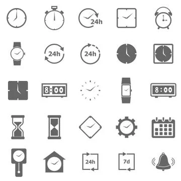 Time icons on white background Stock Illustration