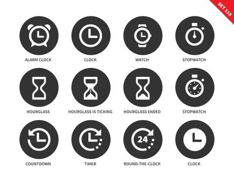 Time icons on white background Stock-Illustration