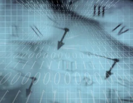 Time Illusion Time Illusion. Binary code and clock hands Copyright: xZoona... 写真素材