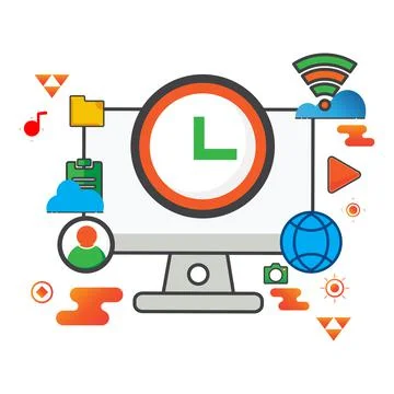 Time illustration. computer illustration. Stock Illustration