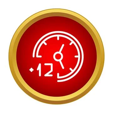Time increment icon showing plus 12 hours Stock Illustration
