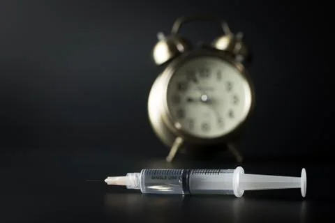 Time for injection Stock Photos