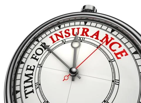 Time for insurance concept clock Stock Illustration