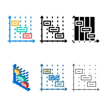 Time intervals erp color range icon vector Stock Illustration