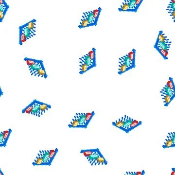 Time intervals erp isometric icon seamless pattern 스톡 일러스트