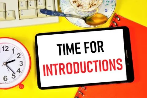 Time For introductions. on the smartphone screen. Stock Photos