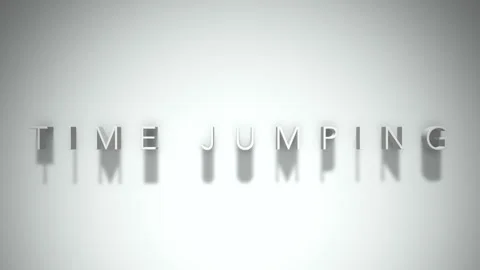 Time jumping 3D title animation with shadows on a white background Stock Footage 297906194