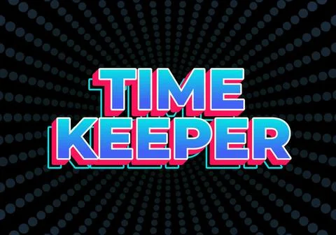 Time keeper. Text effect in gradient blue color with 3D look Stock Illustration