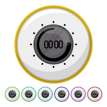 Time kitchen timer clock cartoon vector graphic Illustrazione stock