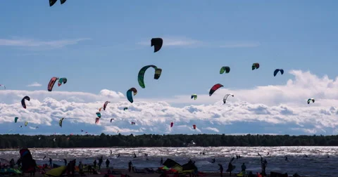 Time Kiteboarding 4K Stock Footage 57206389