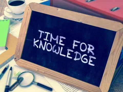 Time for Knowledge Concept Hand Drawn on Chalkboard Stock Illustration