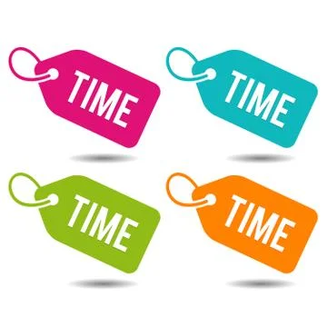 Time label. Flat Eps10 Vector Illustration. Stock Illustration