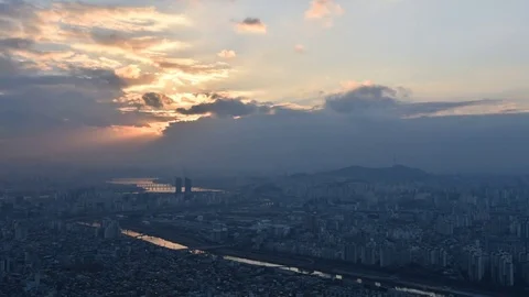 Time lap videos-korea city,seoul cityscape, skyline and skyscraper, south korea. Stock Footage