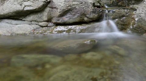 TIME LAPE - Long Exposure of Moving Mountain Stream Video stock 33464804