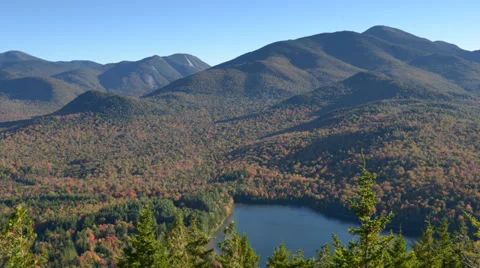 TIME LAPE Shadows falling on Beautiful Mountain View Stock Footage 33464617