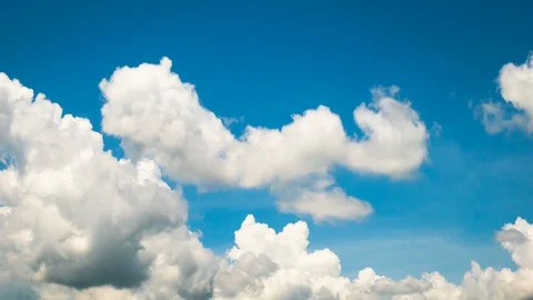 Time lape Video A group of clouds movement on the day of good weather and str Stock Footage 97376401