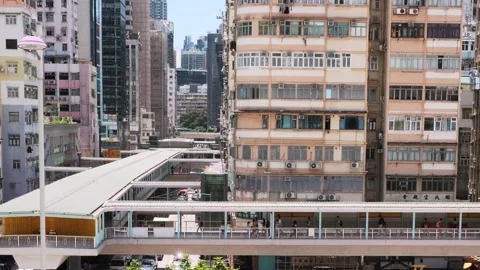 Time lapes, old district of Hong Kong urban, hot sunny day 02 Stock Footage 254461885