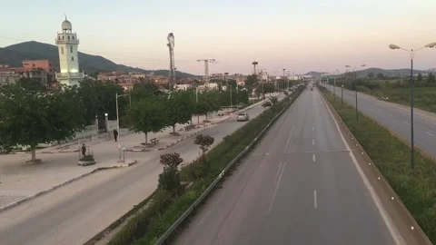 Time laps arial view car traffic on a highway Stock Footage 153519105