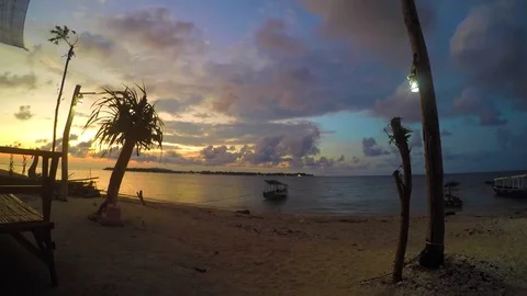 Time laps of the beach front at Gili Air in Indonesia 스톡 동영상 75035267