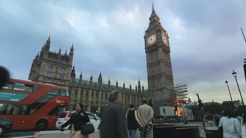 Time Laps of The Big Ben Clock, London, England Video stock 91835090