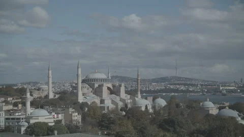 Time-Laps Blue Mosque Istanbul Bosfor Stock Footage 171682979
