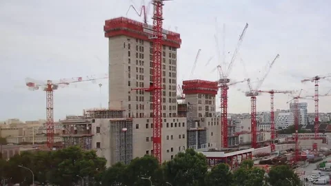 Time laps of a building site under construction Stock Footage 95724125