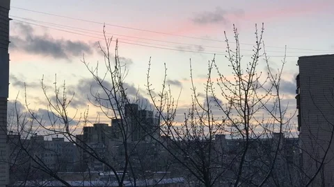 Time laps. clouds float across the sky. cityscape Stock Footage 102884620