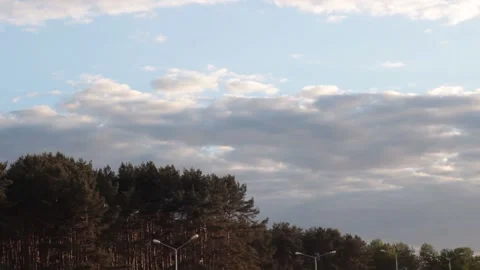 Time laps, clouds fly over the park Stock Footage 131951396