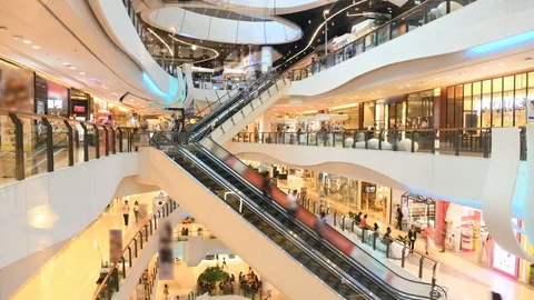 Time laps : of crowd of people in shopping mall . Stock Footage 126084343