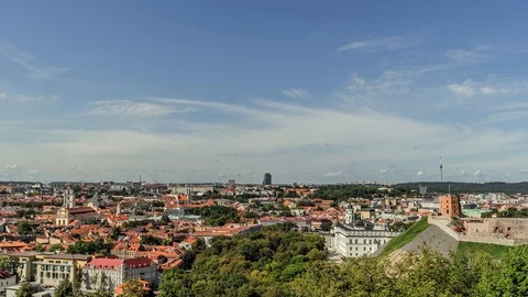 Time laps of epic view old town in Vilnius, Lithuania Stock Footage 114750956