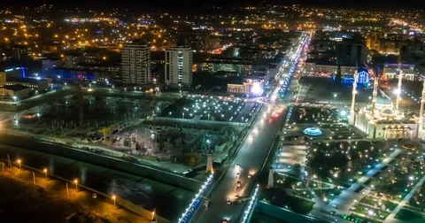 Time laps of the evening city under the clouds, video loop Video stock 83832160