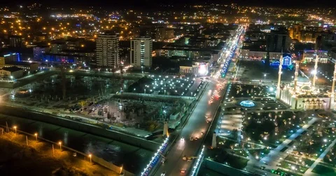 Time laps of the evening city under the clouds, video loop Video stock 83834277