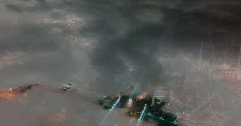 Time laps of the evening city under the clouds, video loop Video stock 83837015