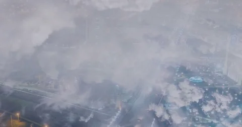 Time laps of the evening city under the clouds, video loop Video stock 83998812