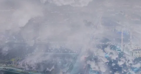 Time laps of the evening city under the clouds, video loop Video stock 83999346