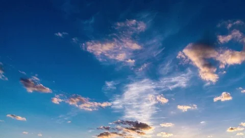 Time laps of the evening sky with beautiful clouds Stock Footage 75996763