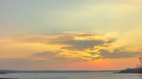 Time laps of the evening sky before sunset Stock Footage 74430007