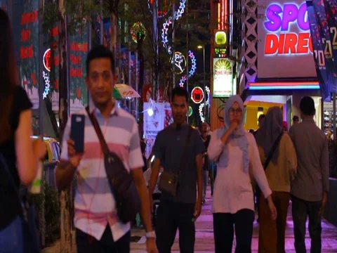 Time laps for large LCD screen at Bukit Bintang Street. Stock Footage 102493754