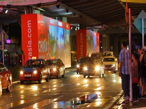 Time laps for large LCD screen at Bukit Bintang Street. Stock Footage 102493759