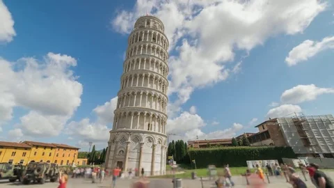 Time Laps of the Leaning Tower (blurred people) Video stock 69141802