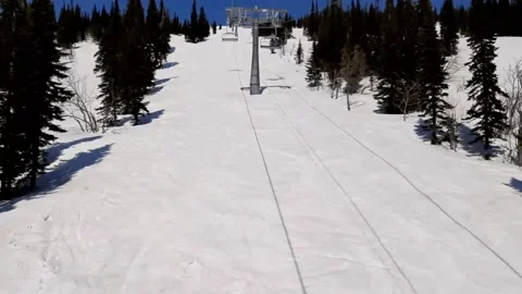 Time laps of lifting on the cable car in winter Stock-Footage 157396742