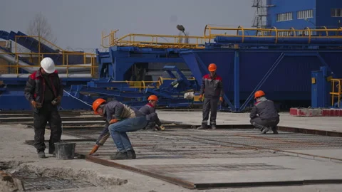 Time laps men working on factory Stock Footage 151716985