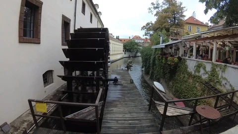 Time laps of a mill in prague Stock Footage 94683476