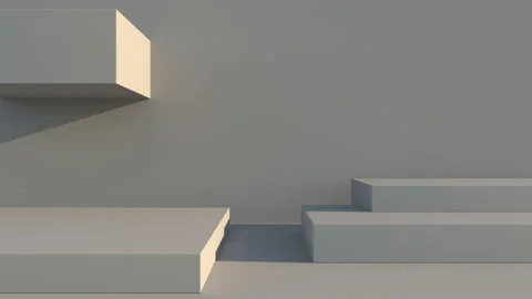 Time laps from morning to sunset podium / cubes on a light background. Video stock 130715664
