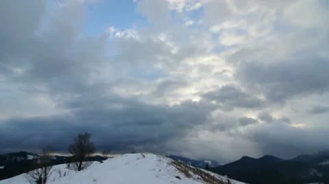 Time laps of moving clouds in mountains Stock Footage 11197585