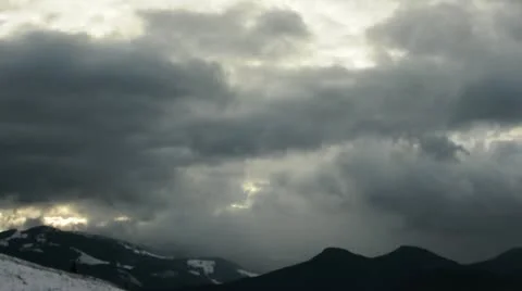 Time laps of moving clouds in mountains Stock Footage 11197618